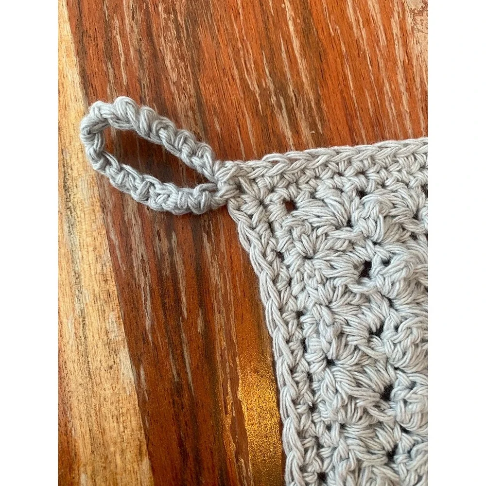 Crocheted Washcloth Handmade Spa Cloth Scrub Face Cloth Neutral Home Decor